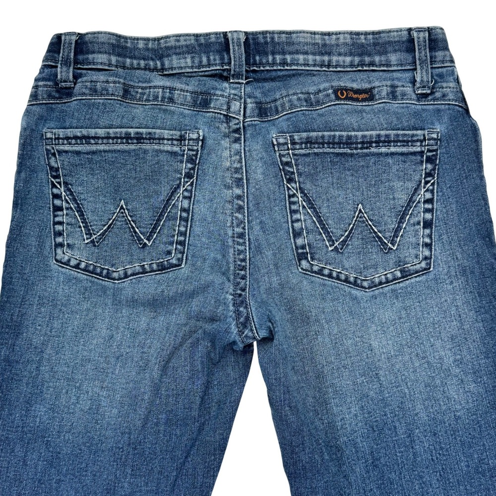 Wrangler Q-Baby Ultimate Riding Jeans Womens 9x34 Blue Bootcut Denim WRQ20AY